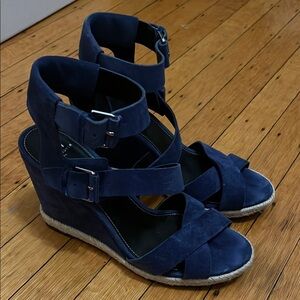 Marc Fisher Dark Blue Wedge Sandals